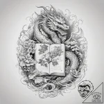 Tattoo sketch hands with a book, concept art… – tattoo sketch (№1758716814_0, 24.09.2025 12:26) — tattoovalue.net