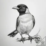 Tattoo sketch myna – tattoo sketch (№1758717205_0, 24.09.2025 12:33) — tattoovalue.net