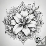 Tattoo sketch lily flower, tattoo flash sheet… – tattoo sketch (№1758717805_0, 24.09.2025 12:43) — tattoovalue.net