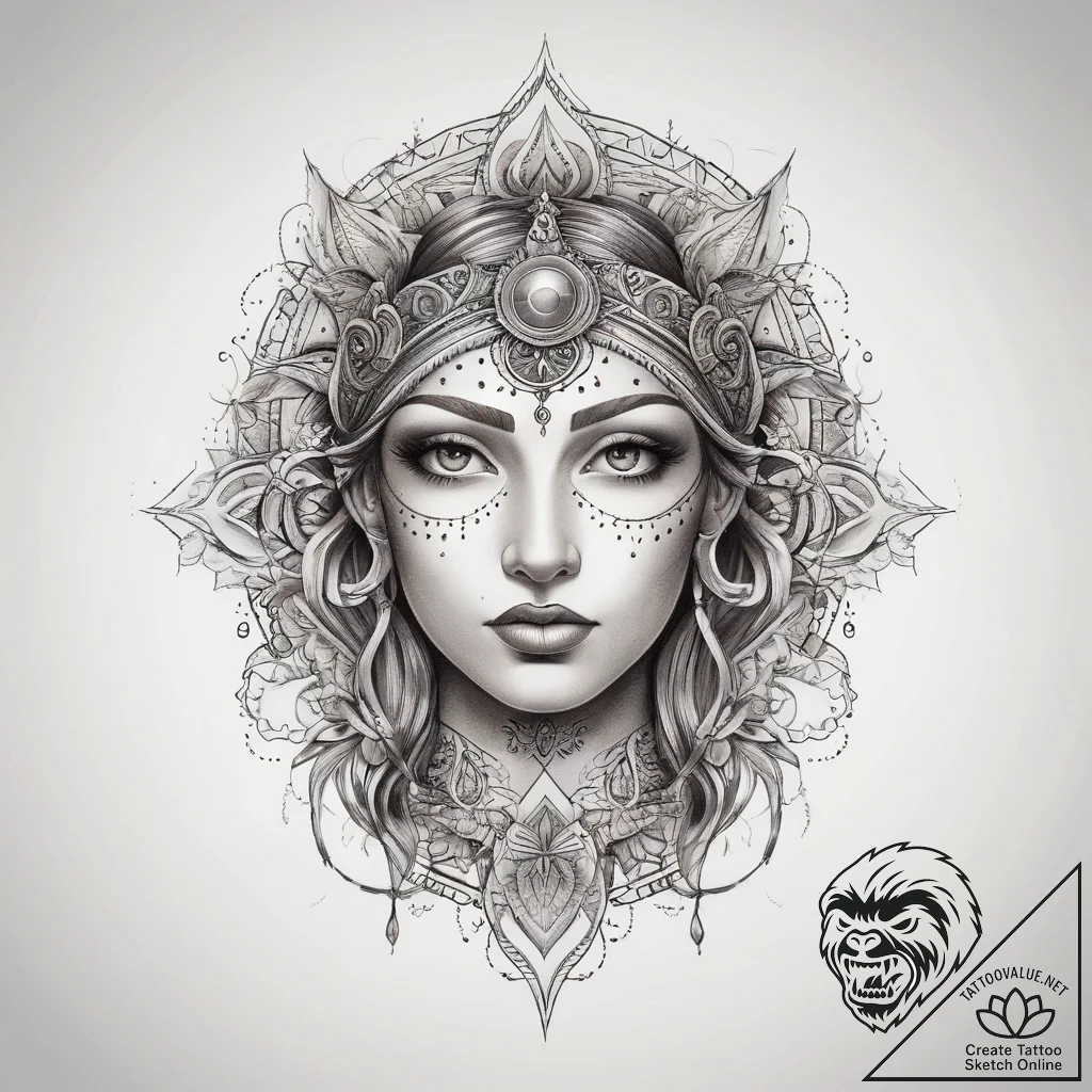 Tattoo sketch spiritual history, artistic tat... - tattoo sketch (№1758798518_0, 25.09.2025 11:08) — tattoovalue.net