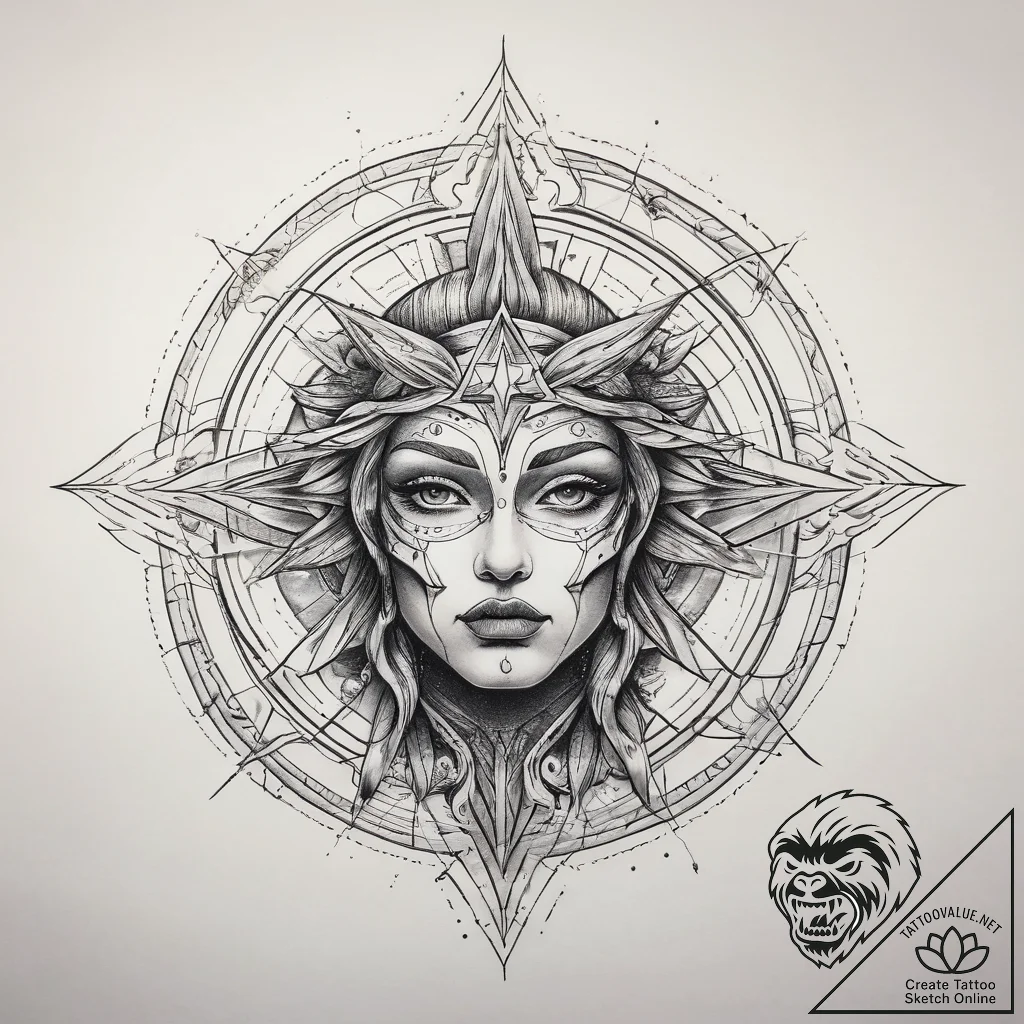 Tattoo sketch cosmic self, tattoo drawing out... - tattoo sketch (№1758802610_0, 25.09.2025 12:16) — tattoovalue.net