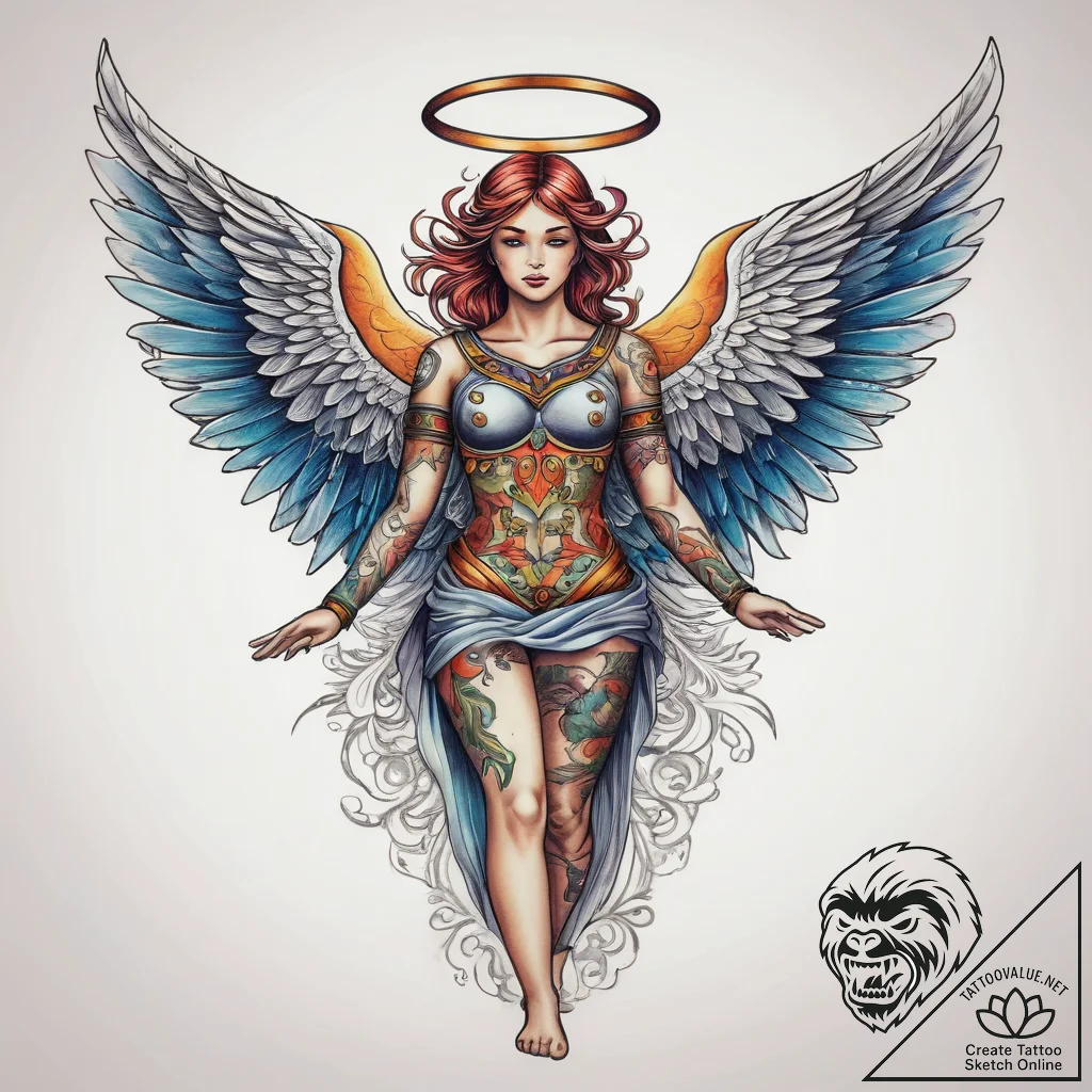 Tattoo sketch узор в виде ангела, concept art... - tattoo sketch (№1758802810_0, 25.09.2025 12:20) — tattoovalue.net
