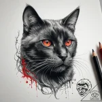 Tattoo sketch черный кот, tattoo sketch desig… – tattoo sketch (№1758881208_0, 26.09.2025 10:06) — tattoovalue.net