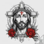 Tattoo sketch jesus on cross, tattoo flash sh… – tattoo sketch (№1758881796_0, 26.09.2025 10:16) — tattoovalue.net