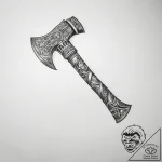Tattoo sketch axe handle – tattoo sketch (№1758882187_0, 26.09.2025 10:23) — tattoovalue.net