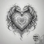 Tattoo sketch узор в виде сердца с драконом,… – tattoo sketch (№1758884150_0, 26.09.2025 10:55) — tattoovalue.net