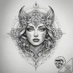 Tattoo sketch cosmic life, tattoo line art, c… – tattoo sketch (№1758884352_0, 26.09.2025 10:59) — tattoovalue.net