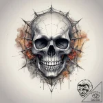 Tattoo sketch skull with a spiderweb, concept… – tattoo sketch (№1758884940_0, 26.09.2025 11:09) — tattoovalue.net