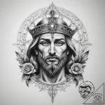 Tattoo sketch holy image – tattoo sketch (№1758886703_0, 26.09.2025 11:38) — tattoovalue.net