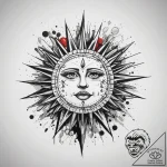 Tattoo sketch puns a sun that says “rise and… – tattoo sketch (№1758887483_0, 26.09.2025 11:51) — tattoovalue.net