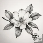 Tattoo sketch magnolia blossom branch, concep… – tattoo sketch (№1758888460_0, 26.09.2025 12:07) — tattoovalue.net