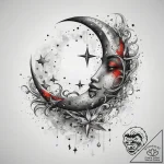 Tattoo sketch moon and stars, tattoo drawing… – tattoo sketch (№1758975043_0, 27.09.2025 12:10) — tattoovalue.net