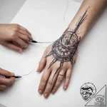 Tattoo sketch hands with a thread – tattoo sketch (№1758976025_0, 27.09.2025 12:27) — tattoovalue.net