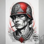 Tattoo sketch soldier with a rope, tattoo ske… – tattoo sketch (№1758977588_0, 27.09.2025 12:53) — tattoovalue.net