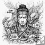 Tattoo sketch soldier with a crow, ink illust… – tattoo sketch (№1758978372_0, 27.09.2025 13:06) — tattoovalue.net