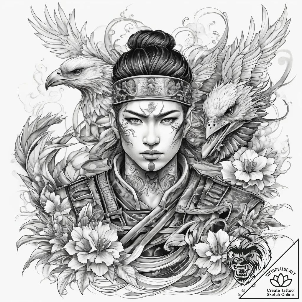 Tattoo sketch soldier with a crow, ink illust... - tattoo sketch (№1758978372_0, 27.09.2025 13:06) — tattoovalue.net