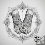 Tattoo sketch single line of two people holdi… – tattoo sketch (№1758978568_0, 27.09.2025 13:09) — tattoovalue.net