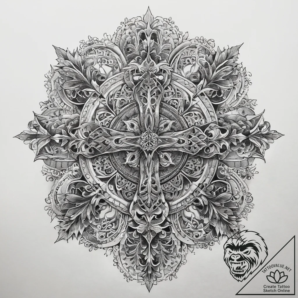 Tattoo sketch sacred scene, artistic tattoo s... - tattoo sketch (№1758978764_0, 27.09.2025 13:12) — tattoovalue.net