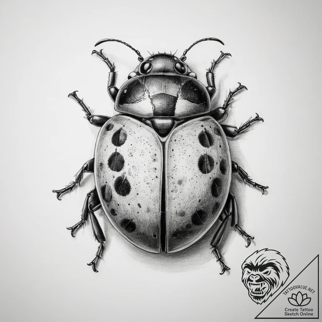 Tattoo sketch ladybug - tattoo sketch (№1758981500_0, 27.09.2025 13:58) — tattoovalue.net