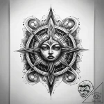 Tattoo sketch cosmic past, artistic tattoo sk… – tattoo sketch (№1758982864_0, 27.09.2025 14:21) — tattoovalue.net