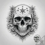 Tattoo sketch череп со звездами, concept art… – tattoo sketch (№1758983257_0, 27.09.2025 14:27) — tattoovalue.net