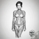 Tattoo sketch unitard with a quote, concept a… – tattoo sketch (№1758984432_0, 27.09.2025 14:47) — tattoovalue.net