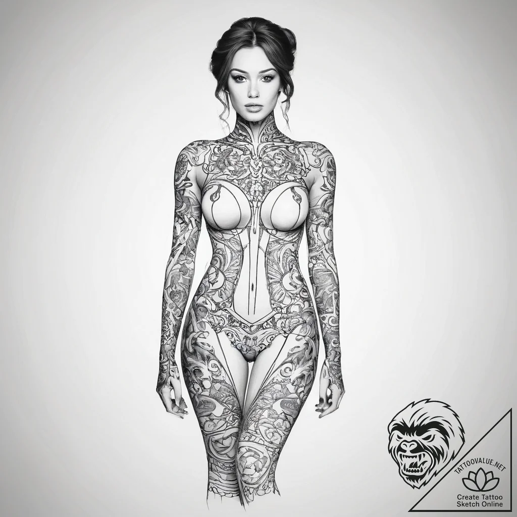 Tattoo sketch unitard with a quote, concept a... - tattoo sketch (№1758984432_0, 27.09.2025 14:47) — tattoovalue.net