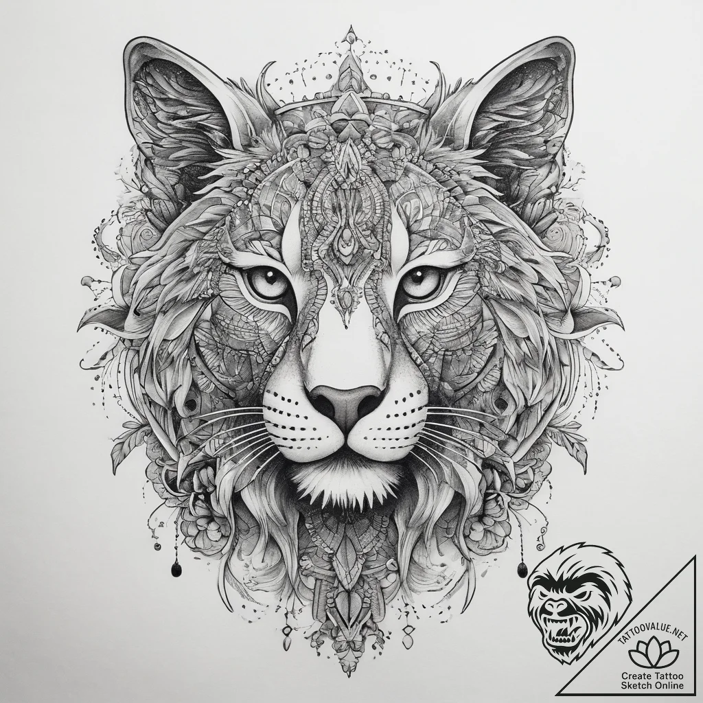 животные, tattoo drawing outline, dotwork sha... - tattoo sketch (№1758984627_0, 27.09.2025 14:50) — tattoovalue.net