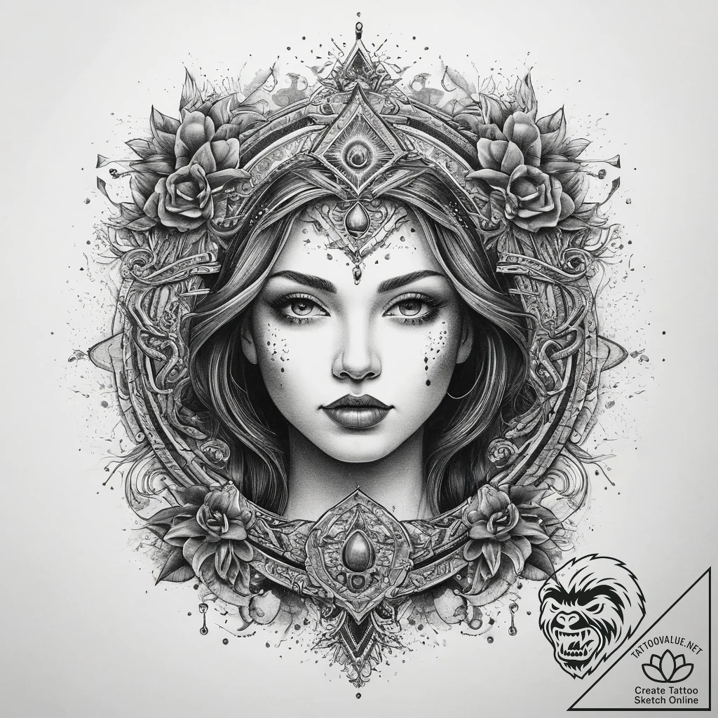 Tattoo sketch blessed ground, tattoo sketch d... - tattoo sketch (№1758985414_0, 27.09.2025 15:03) — tattoovalue.net