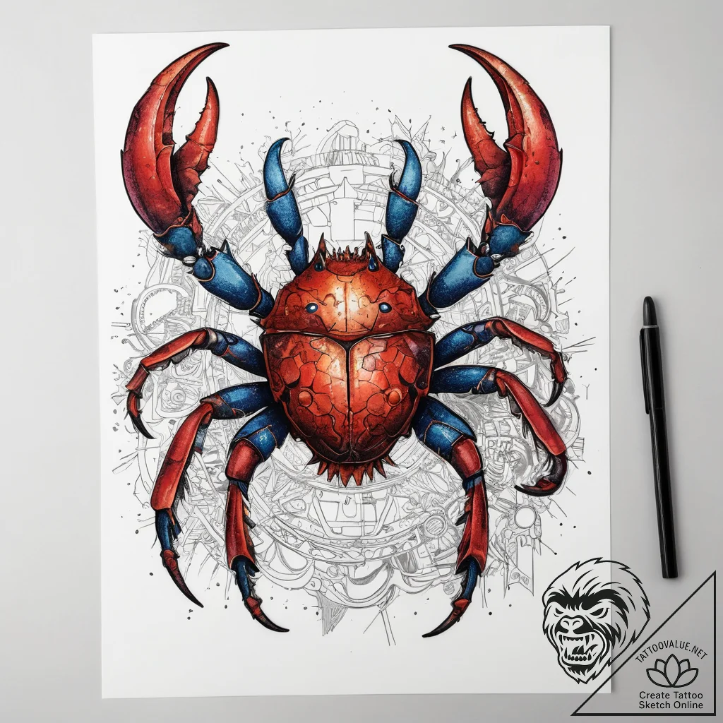 Tattoo sketch coconut crab, ink illustration... - tattoo sketch (№1758986391_0, 27.09.2025 15:19) — tattoovalue.net