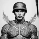 Tattoo sketch soldier with a brush, concept a… – tattoo sketch (№1758986586_0, 27.09.2025 15:23) — tattoovalue.net