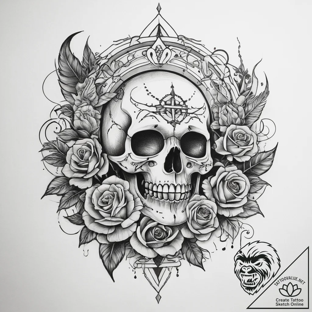 Tattoo sketch oasis, artistic tattoo sketch,... - tattoo sketch (№1758987365_0, 27.09.2025 15:36) — tattoovalue.net
