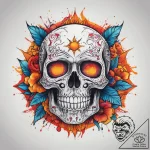 Tattoo sketch узор в виде черепа с солнцем, i… – tattoo sketch (№1758987758_0, 27.09.2025 15:42) — tattoovalue.net
