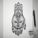 Tattoo sketch hands with a amulet, tattoo dra… – tattoo sketch (№1758988540_0, 27.09.2025 15:55) — tattoovalue.net