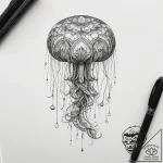 Tattoo sketch jellyfish tattoo, ink illustrat… – tattoo sketch (№1758989128_0, 27.09.2025 16:05) — tattoovalue.net