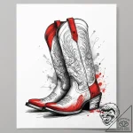 Tattoo sketch cowboy boot with a quote, tatto… – tattoo sketch (№1758989519_0, 27.09.2025 16:11) — tattoovalue.net