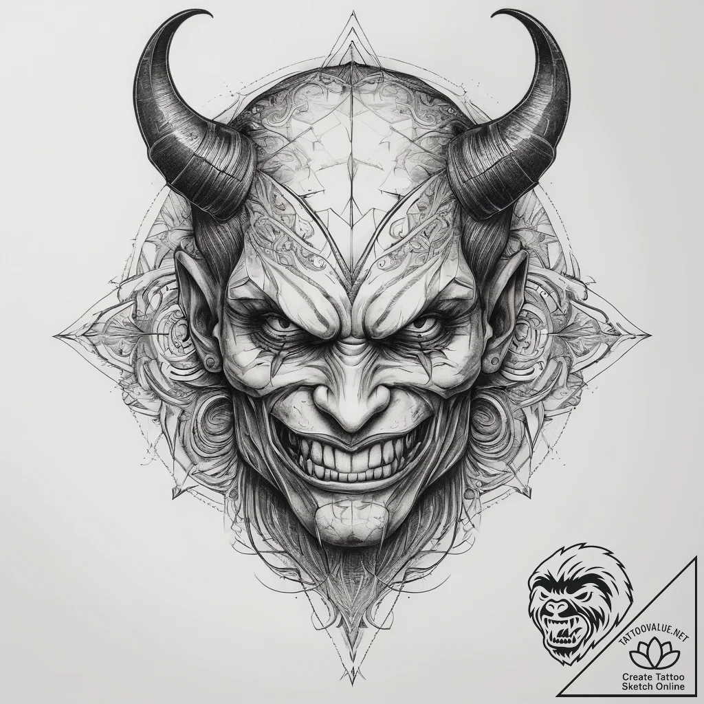 Tattoo sketch devil, tattoo drawing outline,... - tattoo sketch (№1758989713_0, 27.09.2025 16:15) — tattoovalue.net