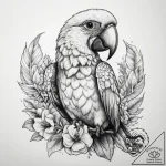 Tattoo sketch puns a macaw that says “i’m a m… – tattoo sketch (№1758990109_0, 27.09.2025 16:21) — tattoovalue.net