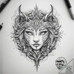 Tattoo sketch cosmic fable, tattoo line art,… – tattoo sketch (№1758991676_0, 27.09.2025 16:47) — tattoovalue.net