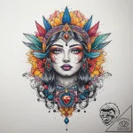 Tattoo sketch divine being, tattoo line art,… – tattoo sketch (№1758992269_0, 27.09.2025 16:57) — tattoovalue.net