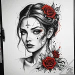 Tattoo sketch st. jude, concept art for tatto… – tattoo sketch (№1758992659_0, 27.09.2025 17:04) — tattoovalue.net