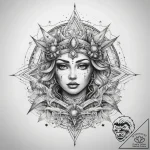 Tattoo sketch cosmic kingdom – tattoo sketch (№1758993053_0, 27.09.2025 17:10) — tattoovalue.net