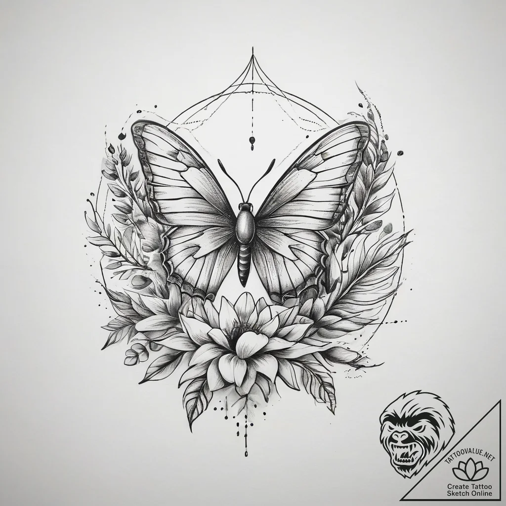 Tattoo sketch nature, tattoo flash sheet desi... - tattoo sketch (№1758994036_0, 27.09.2025 17:27) — tattoovalue.net