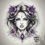 Tattoo sketch amethyst, ink illustration for… – tattoo sketch (№1758994428_0, 27.09.2025 17:33) — tattoovalue.net
