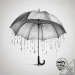 Tattoo sketch umbrella with a rain – tattoo sketch (№1758996210_0, 27.09.2025 18:03) — tattoovalue.net