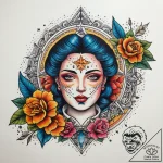 Tattoo sketch divine presence, tattoo flash s… – tattoo sketch (№1758998560_0, 27.09.2025 18:42) — tattoovalue.net