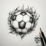Tattoo sketch soccer ball on fire, tattoo lin… – tattoo sketch (№1758999148_0, 27.09.2025 18:52) — tattoovalue.net