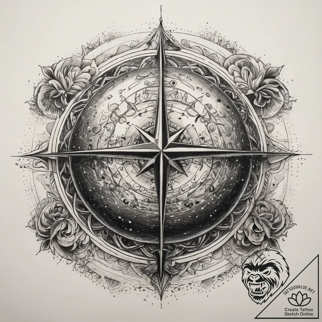 Tattoo sketch cosmic sphere, tattoo sketch de... - tattoo sketch (№1758999351_0, 27.09.2025 18:55) — tattoovalue.net