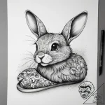 Tattoo sketch slipper with a bunny, tattoo li… – tattoo sketch (№1758999945_0, 27.09.2025 19:05) — tattoovalue.net