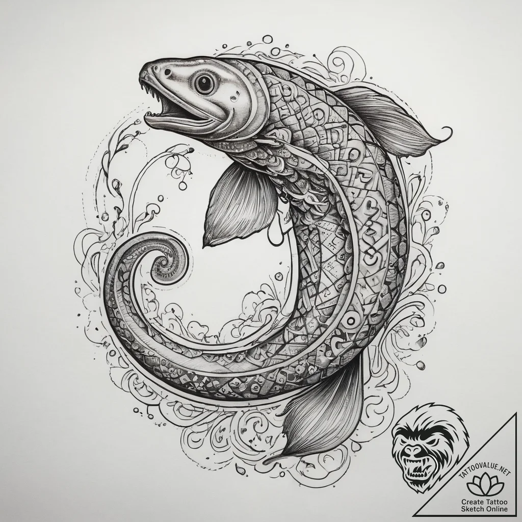 Tattoo sketch lamprey, tattoo drawing outline... - tattoo sketch (№1759000141_0, 27.09.2025 19:09) — tattoovalue.net